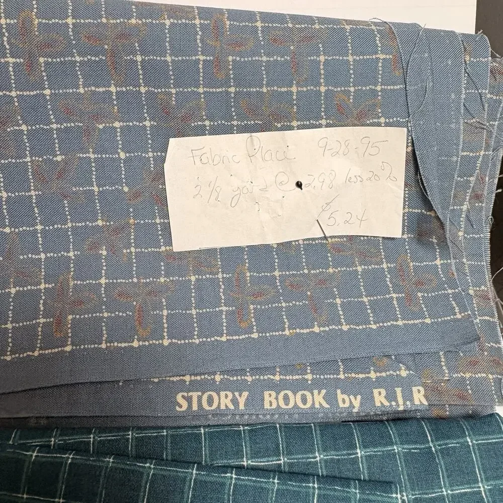 Story Book by RJR & More Fabrics Vintage Estate Remnants Checkered Patterns 1lb+